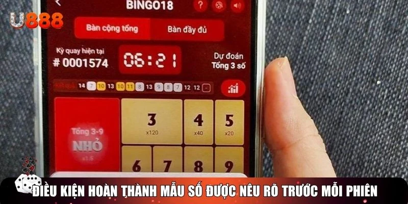 Điều kiện hoàn thành mẫu số được nêu rõ trước mỗi phiên
